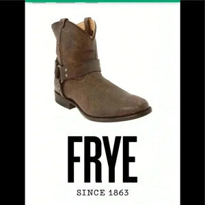 FRYE Wyatt Harness Short Boot Distressed Size 6